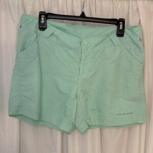 Columbia Womens Omni-Shade UPF 30 Light Blue Casual Shorts Size Large